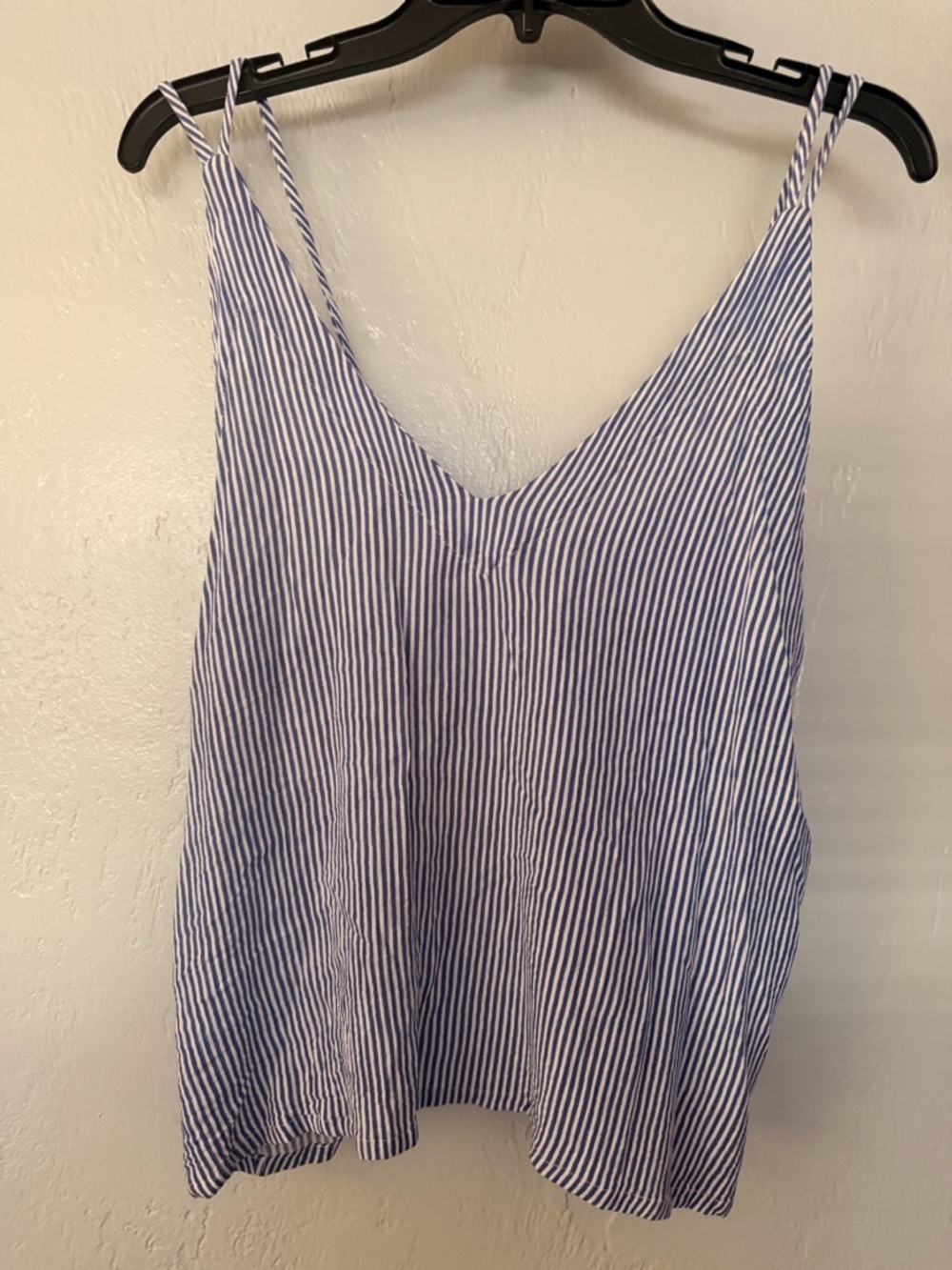 Lulu's Blue and White Striped V-Neck Spaghetti Strap Camisole
